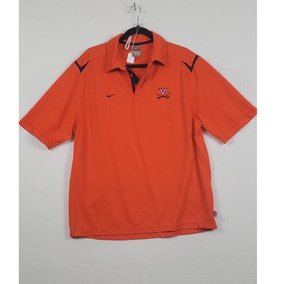 Nike Fit Dry Polo Shirt U of Virginia, Cavaliers Logo Men Size L, PRE-OWNED - Picture 1 of 7